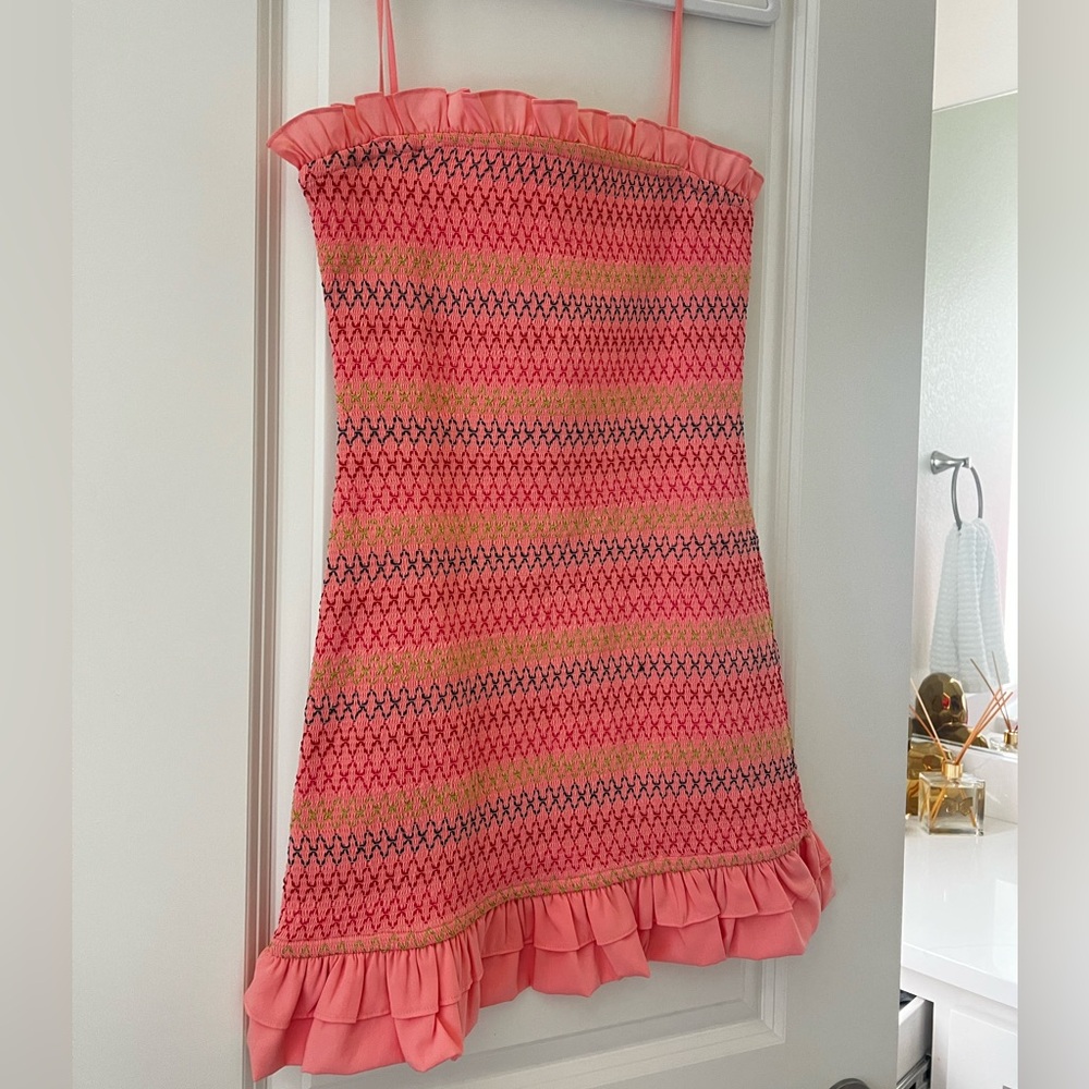 Lovers + Friends Pink Ruffled Dress